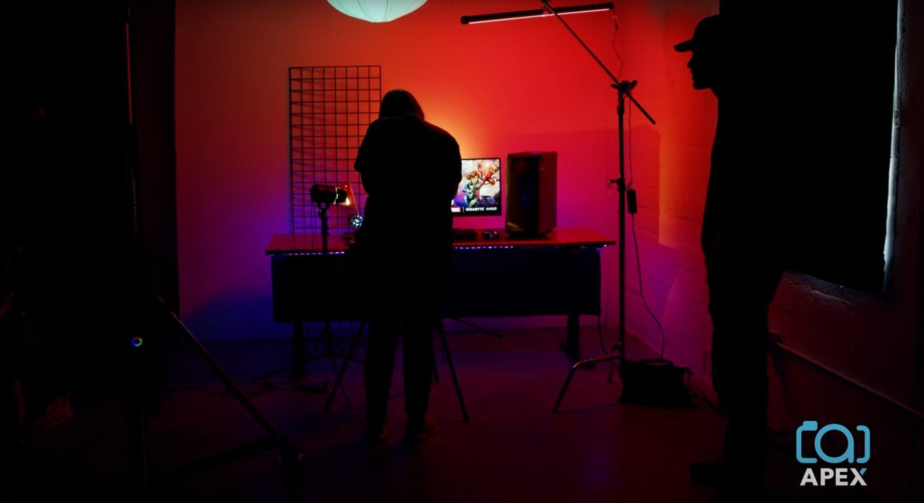 BTS image of shoot happening at Apex Photo Studios.