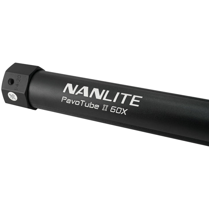 Nanlite PavoTube II 60X RGB LED Pixel Tube Light (8')  close up of logo - rental item | Apex Photo Studios