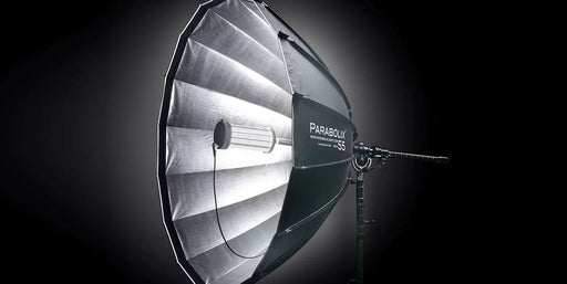Parabolix Omni LED Light (Parabolix Umbrella Rented Separately) assembled inside of Parabolix 55" umbrella - rental item | Apex Photo Studios 
