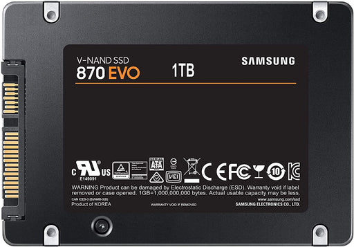 back of SAMSUNG 870 EVO SATA III SSD 1TB 2.5” - rental item | Apex Photo Studios