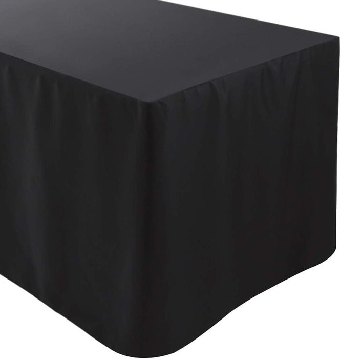 fitted black table cloth for 6 foot folding table