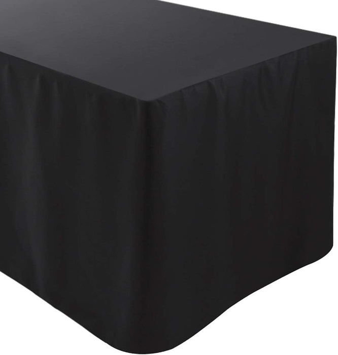 fitted black table cloth for 6 foot folding table 