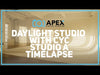 Daylight Studio with Cyc - Studio A- time lapse video Apex Photo Studios 