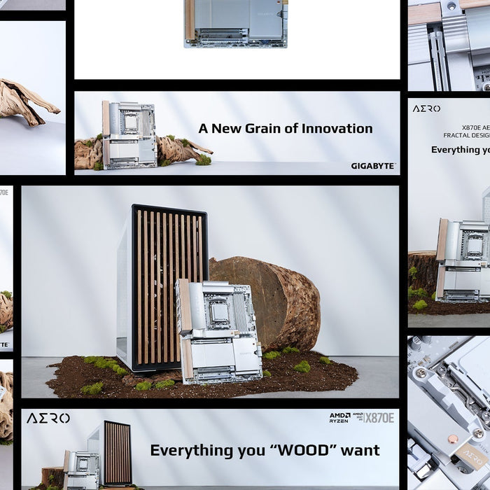 GIGABYTE X870E AERO X3D WOOD EDITION: Photo, Key Visuals & Video Case Study | Apex Photo Studios