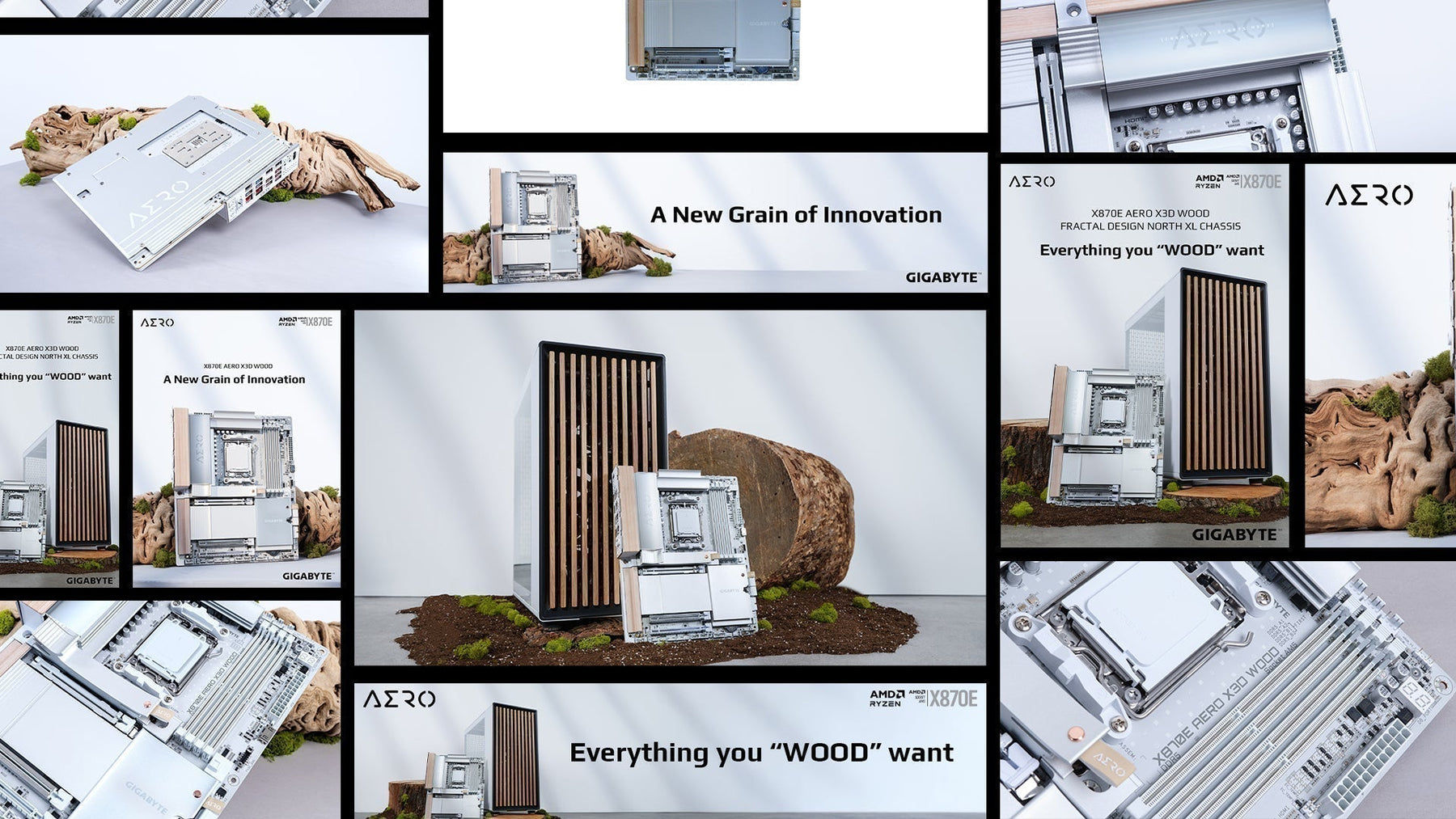 GIGABYTE X870E AERO X3D WOOD EDITION: Photo, Key Visuals & Video Case Study | Apex Photo Studios