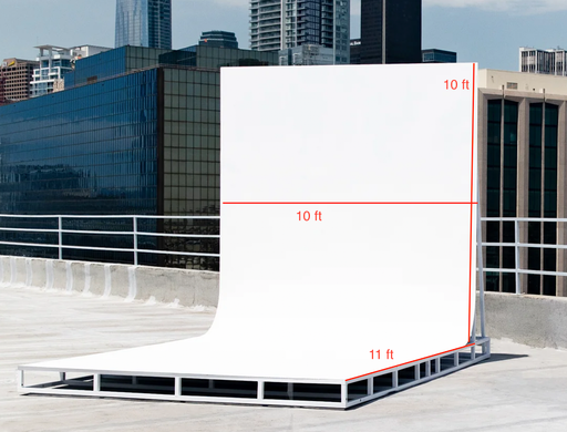 dimensions or the apex rooftop a cyclorama wall - rental item | Apex Photo Studios