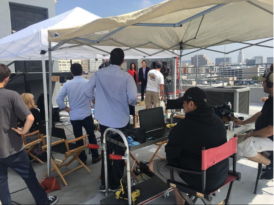 TV Show crime watch being filmed on Rooftop B Apex Photo Studios DOWNTOWN LOS ANGELES ROOFTOP