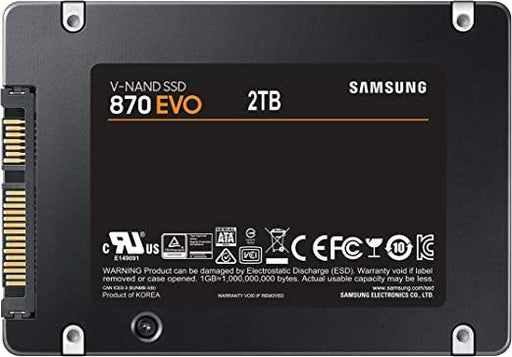 back SAMSUNG 870 EVO SATA III SSD 2TB 2.5” - rental item | Apex Photo Studios