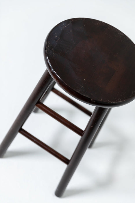 Distressed Wood Stool - Rental Prop - Color Dark Brown Distressed | Apex Photo Studios