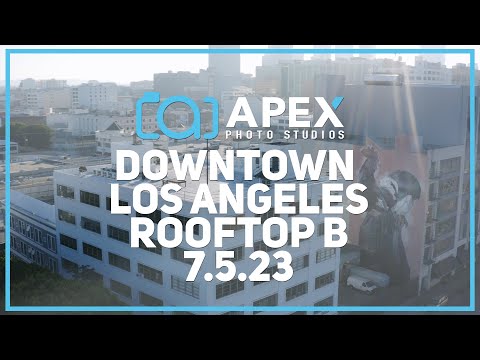 Downtown Los Angeles Rooftop B - Drone Video Footage-Apex Photo Studios