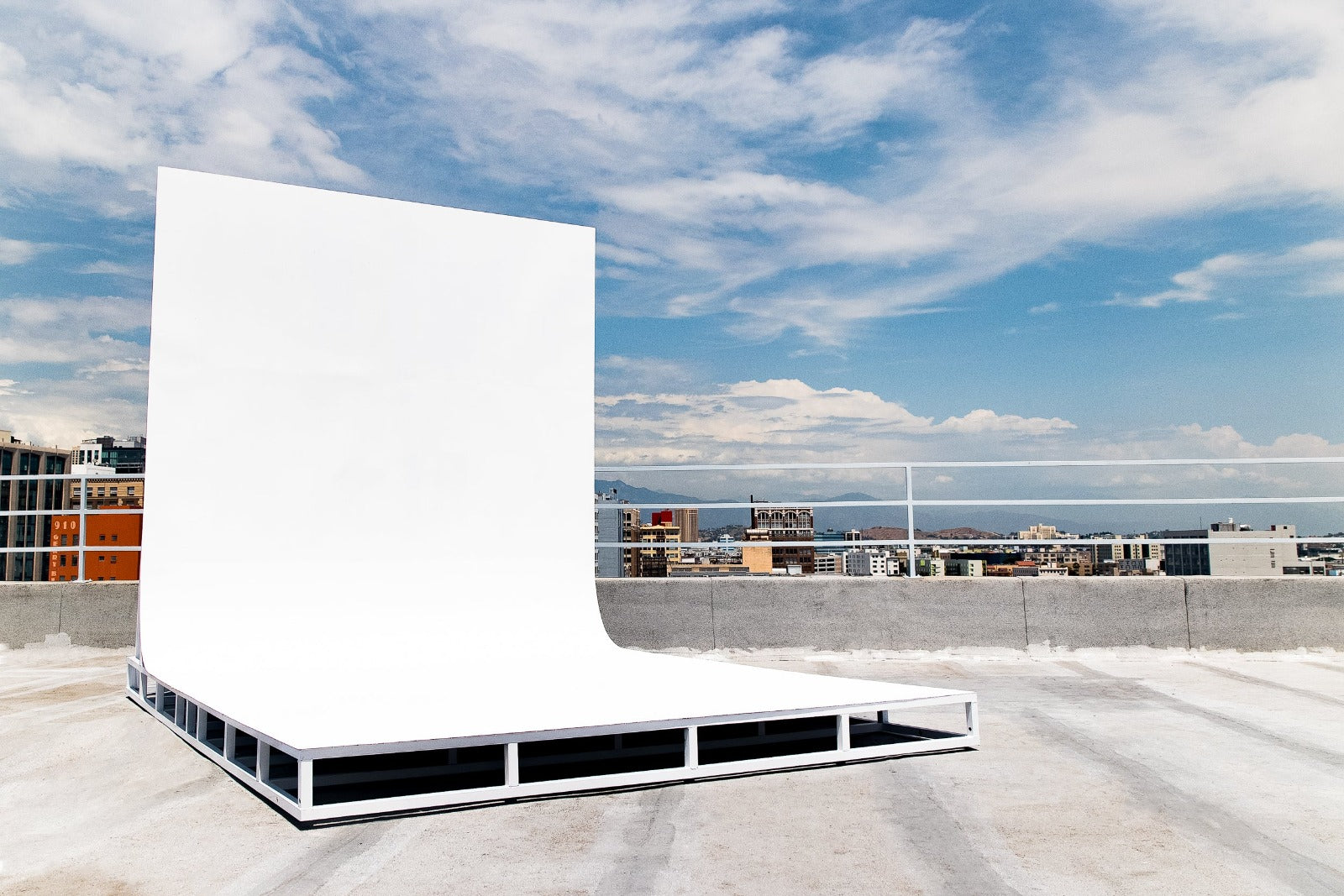 Cyc Wall with DTLA View The Apex Rooftop - Rooftop A | Apex Photo Studios Los Angeles 