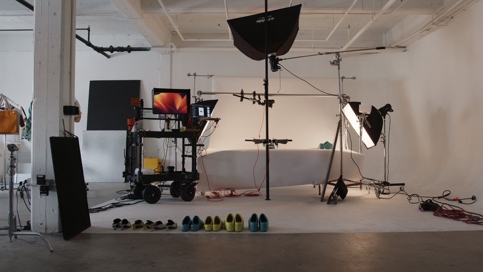 Product shoot in Blackout Studio B at Apex Photo Studios, Downtown Los Angeles