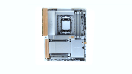 apex photo studios 360 video of X870EE AERO X3D WOOD motherboard on white
