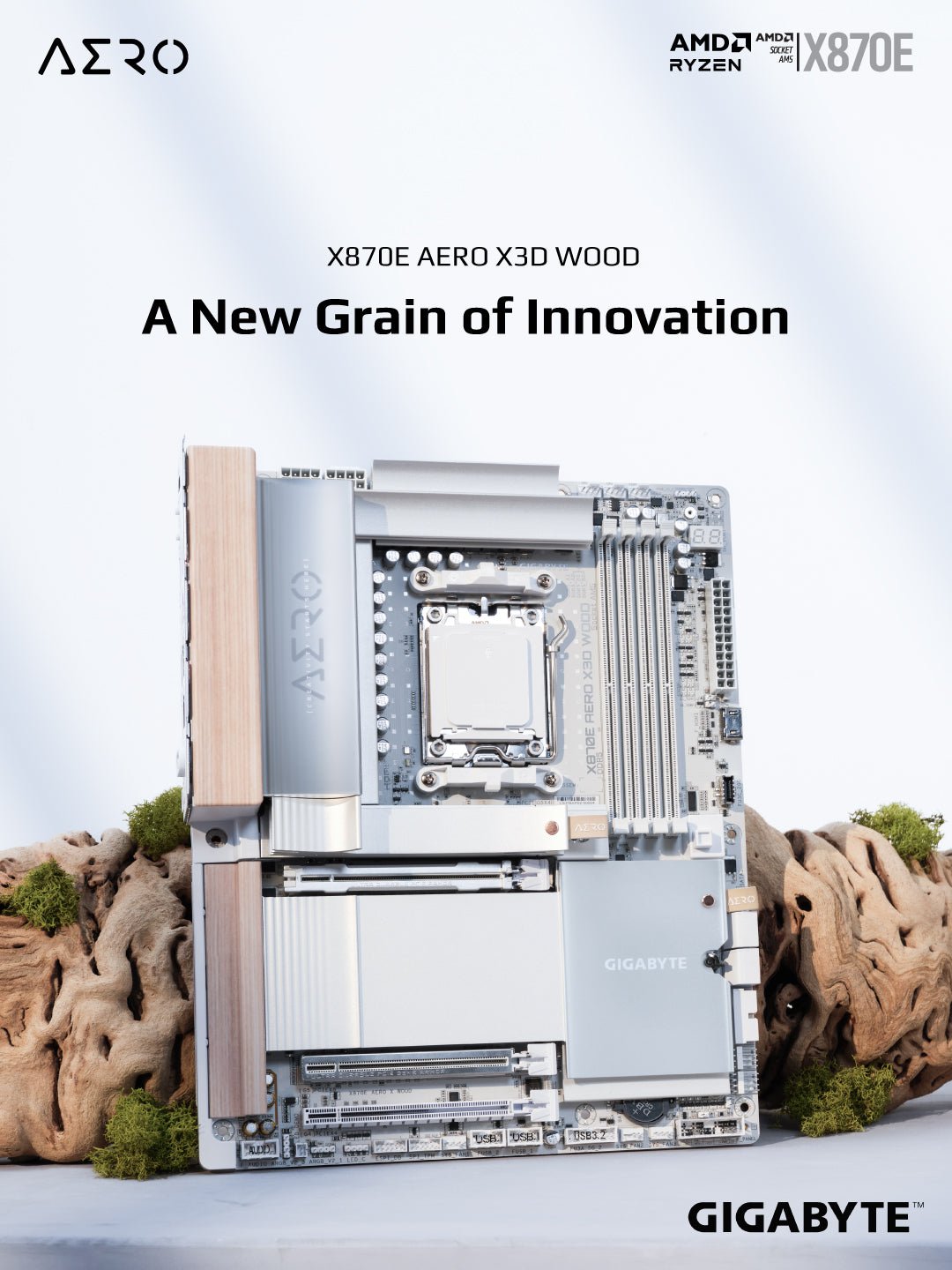 apex photo studios X870E AERO X3D WOOD motherboard 1080x1440 key visual
